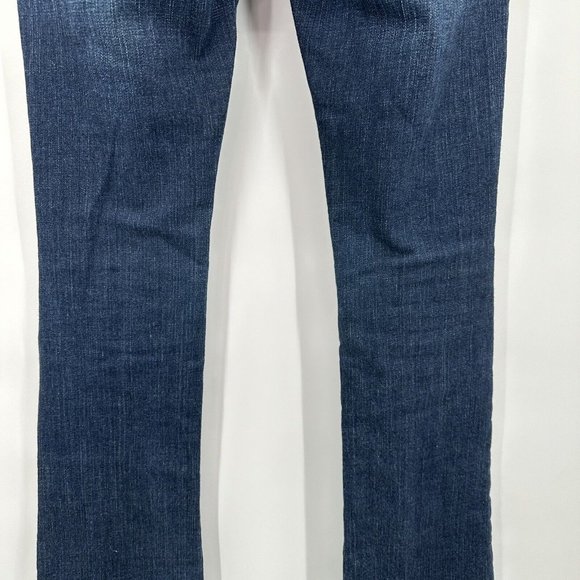 Original Moussy Vintage Dark Low Rise Bootcut Jean Size 26 RARE Embroidered Name - Picture 8 of 12